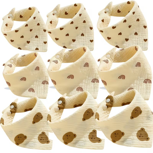 9er musselin babylätzchen - 9er,